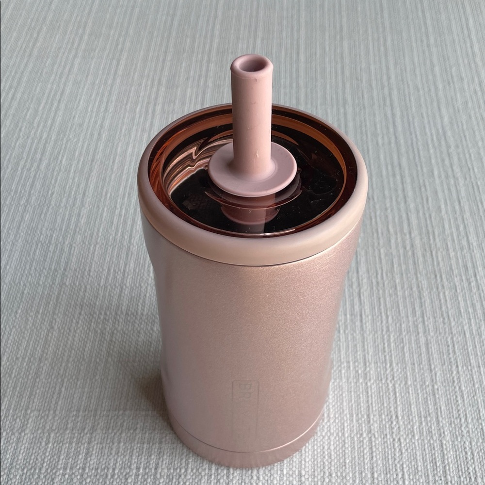 Brumate mini Tumbler with Straw in glitter blush